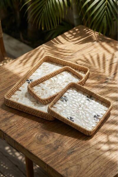 ACAR SEDEFLİ BAMBU 3'LÜ TEPSİ DESEN3