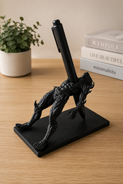 nyxon3D Korku Temalı Canavar Kalemlik – 3D Baskı Masaüstü Kalem Tutucu, Gotik...