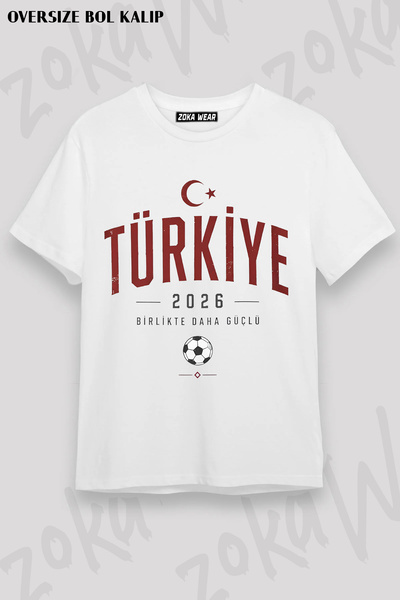 ZOKAWEAR تي شيرت مطبوع عليه كأس العالم للجنسين بتصميم فضفاض لكأس العالم في تر...