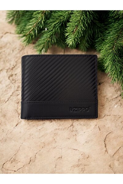 Zippo Ανδρικο Πορτοφόλι Μαύρο με Θήκη για Κέρματα.