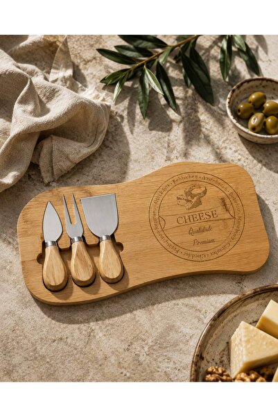 LEONEV Bamboo Cheese Presentation Plate 33X17.5 cm