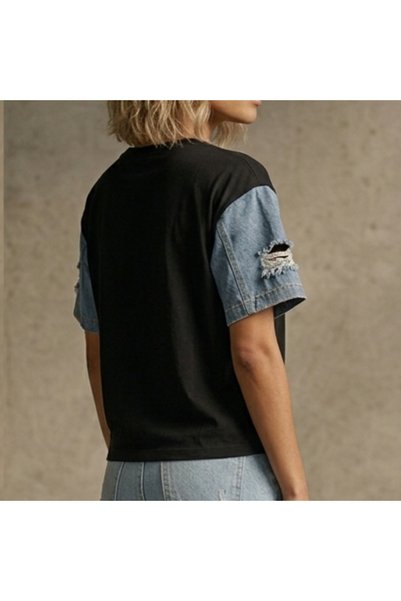 Roma Trendy "Palm Springs" T-Shirt – a Touch of Denim and Stylish Details for a Distinctive Everyday Look.