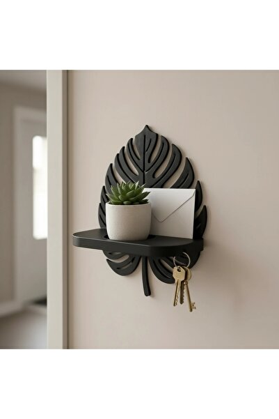 OEM Raft de Perete Decorativ Monstera Suport Ghiveci Imprimat 3D - Negru comp...