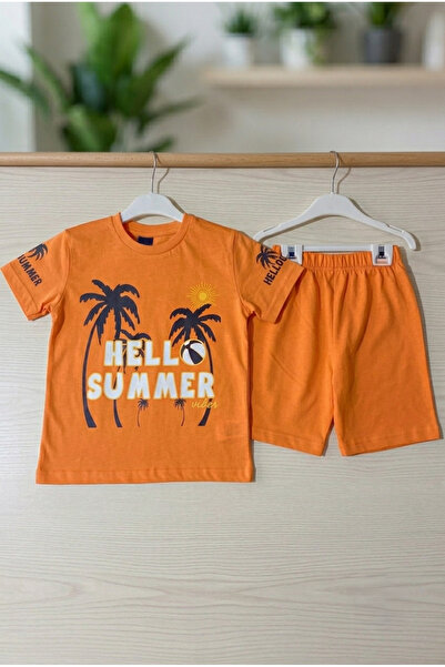 Yumak Bebek Ürünleri 100% cotton boys' two-piece shorts set - summer casual o...