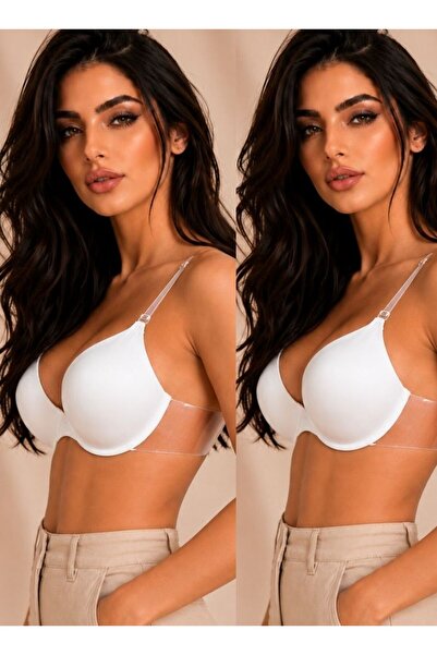 Premium Pack of 2 Transparent Back Push Up Bras