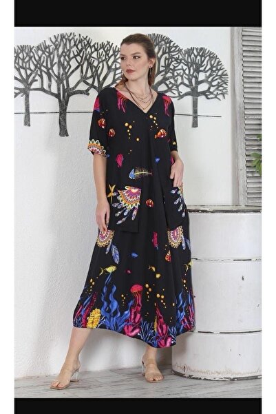 MENSAR OTANTİK Viscose bag pocket dress standard size
