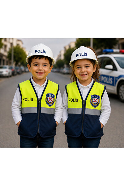 Teknik POLİS YELEK KOSTÜM SETİ REFLEKTÖRLÜ FERMUARLI
