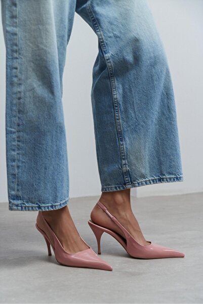 NİŞANTAŞI SHOES Mehru Gül Kurusu, detaliu curea din piele lacuită, pantofi cu...
