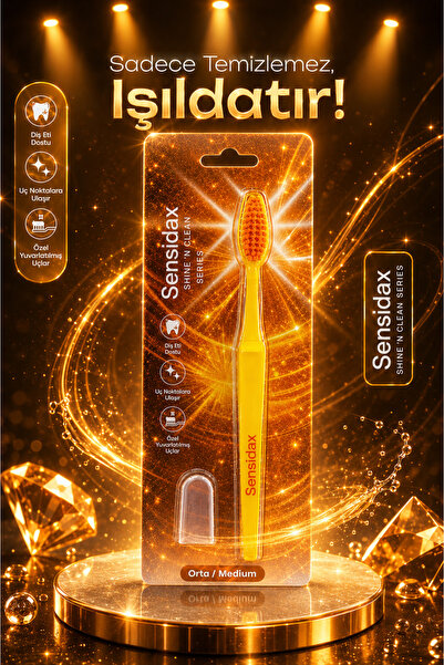 SENSİDAX Shiny Clean Series-Toothbrush-Orange -Medium Hard-Medium-Protection ...