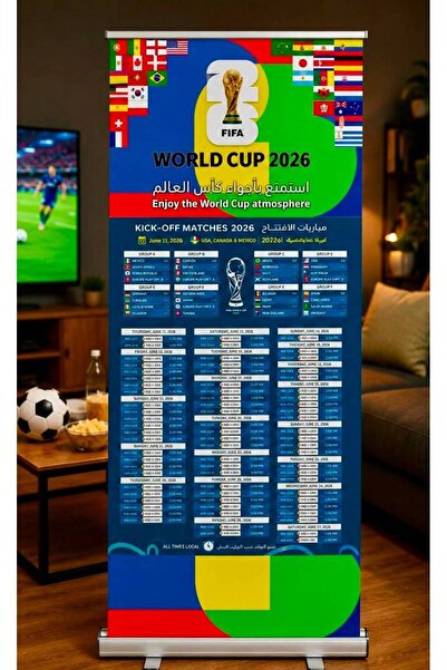 Generic جدول مباريات كأس العالم 2026 - رول أب ستاند
