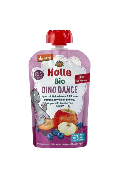 Holle Piure de mere cu afine si prune pentru copii 6 luni,