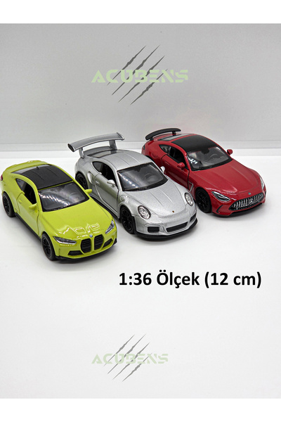 Acubens Diecast Metal Model Çek Bırak Oyuncak Arabalar (BMW M4, Porsche 911 G...