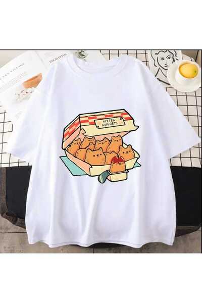 JENOLAN Slatki nuggeti Štampano Oversize kroj Ležerni dečko T-shirt