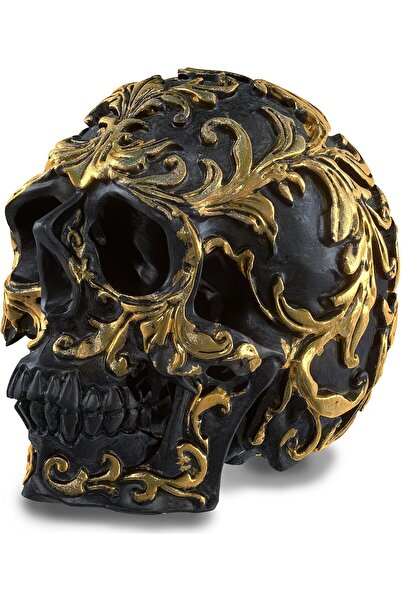 Readaeer Small Human Skull Resin Statue from READAEER, Skull Sculptures for C...