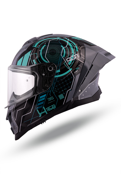Origine Etna Cyberpunk Mavi-Gri Kask ( Güneş Vizörlü )