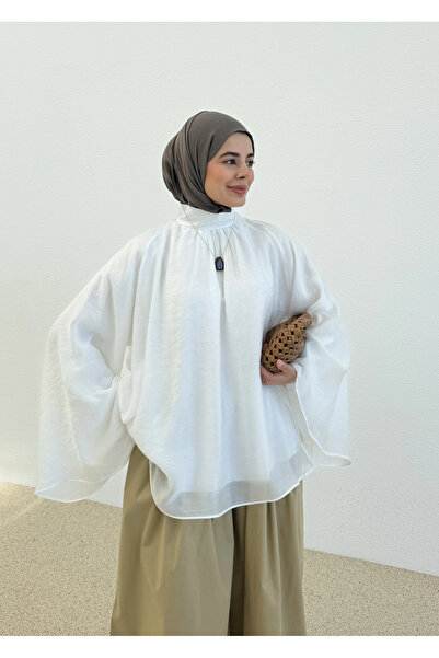 MODA AKSA VINTAGE GENİŞ KOL GÖMLEK beyaz