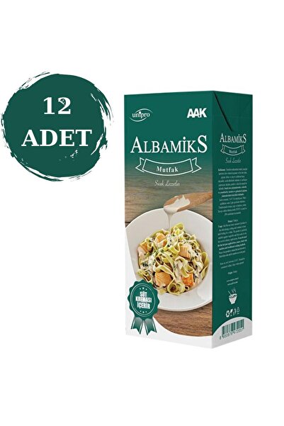 ALBAMİKS Albamix Mutfak Krema 1 Lt Profesyonel Yemek ve Tatlı Kreması 12 Li