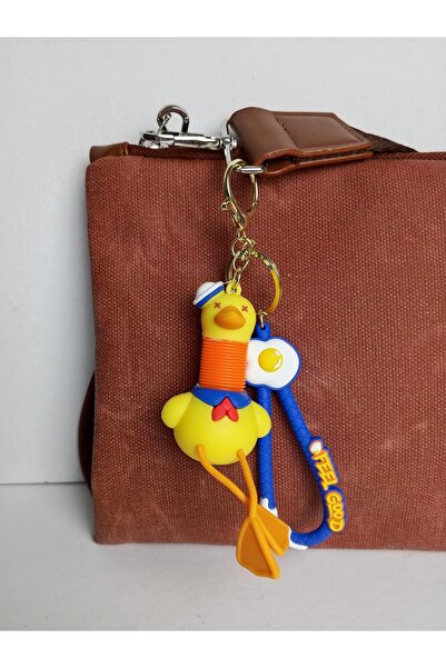JUST WOMAN Duck Figured Silicone Keychain Bag Charm with Extended Neck