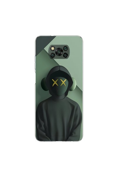 PPKin Poco X3 Pro Compatible No Face 1 Design Transparent Case