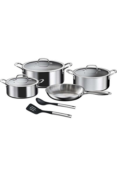 Prestige Tri Ply Stainless Steel 9 Pcs Cooking Set | Induction + All Hob Suit...