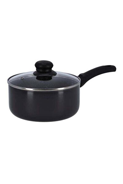DELCASA Non-Stick Aluminium Saucepan With Lid Grey/Black 16cm