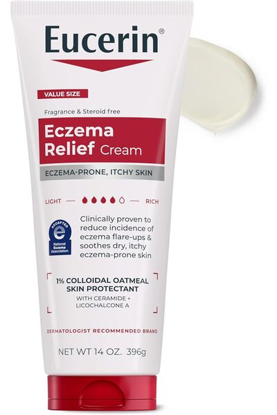 Eucerin Relief Body Cream, Colloidal Oatmeal Enriched, Steroid Free Cream, 14...