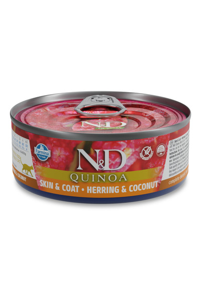 Farmina N&D Quinoa Piele și Blană Hering Hrană Umedă pentru Pisici 80 g