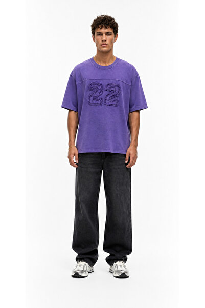 Respire 22 Tricou Oversized Spălat Mov