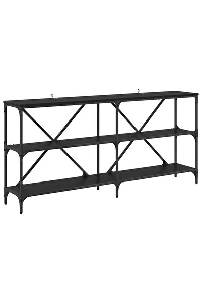 vidaxl Masă de consolă Stejar Negru 160 x 30 x 75 cm Lemn compozit