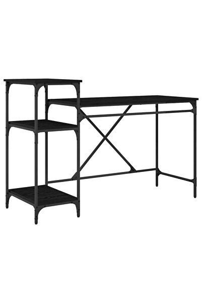 vidaxl Birou Stejar Negru 135 x 50 x 90 cm Lemn compozit