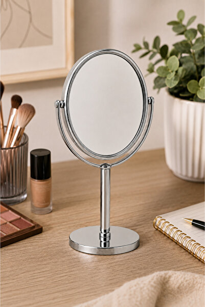 Tutku Home Metal Büyüteçli Mini Oval Ayna 16 Cm