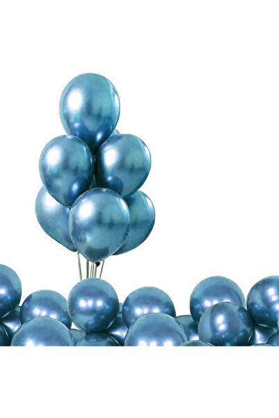 Marlon Balon 12 İnç Krom Mavi (Blue) Balon 10'lu Paket - Kutlamalarınıza Deri...