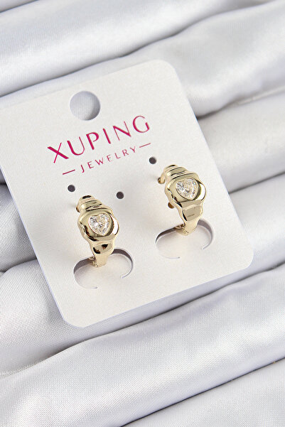 OGHAMAY Xuping Zircon Stone Heart Model Gold Color Women's Earrings