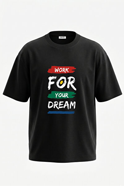 Anetos Panafrican Dream Design majica sa zadnjim printom, pamučna, crna, over...