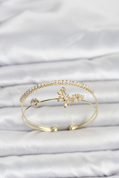 OGHAMAY Brass Gold Color Butterfly Model Women's Bracelet
