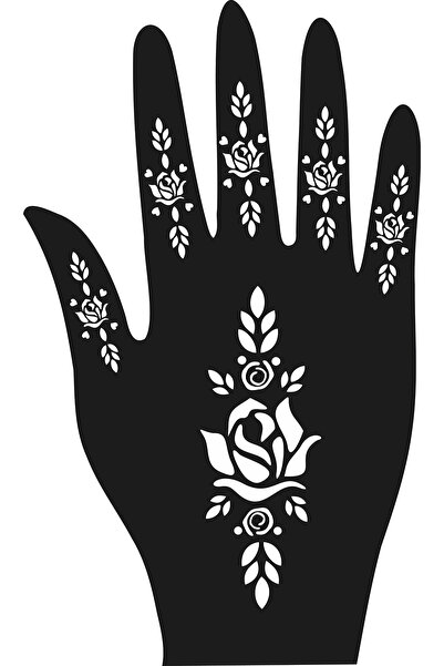hennadibace Kına Kalıbı (GEÇİCİ DÖVME ŞABLONU) Hint Kınası Henna Tattoo Stenc...