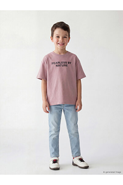LC Waikiki New Season Lcw Kids White Printed Boys' T-Shirt Set