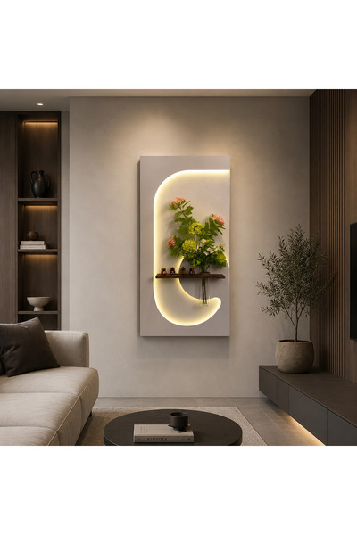 TAKIFİX Modern Ledli Duvar Tablosu | Dekoratif Panel | Gizli Aydınlatmalı | Ö...