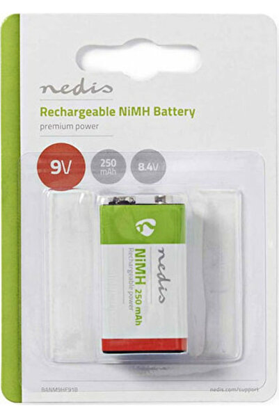 Nedis Επαναφορτιζόμενη Μπαταρία 9V Ni-MH 250mAh 1 τεμάχιο