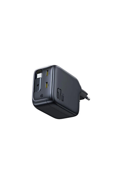 Baseus Încărcător GaN EnerCore CJ11 67W cu cablu USB-C încorporat, 3x USB-C, ...