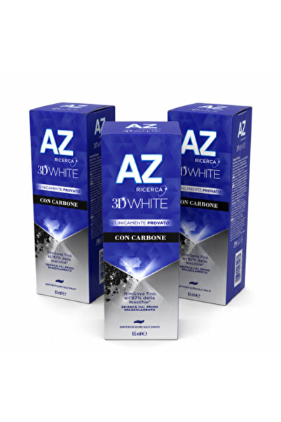 Az Set de 3 x Pastă de dinți Ricerca 3D White cu cărbune, 65 ml/bucată