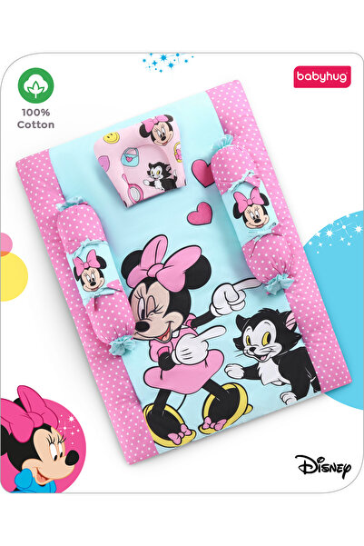 Babyhug Disney Bedding Set, Minnie Mouse Print, 100% Cotton, Soft Polyfill Cu...