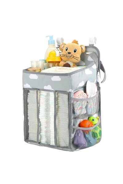 Aptel Organizator patut bebe, multifunctional, poliester, gri, 28x20x43 cm