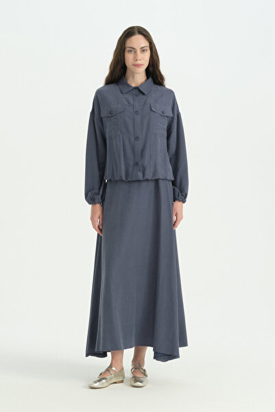 Nihan Skirt Jacket Lyocell Set - Indigo