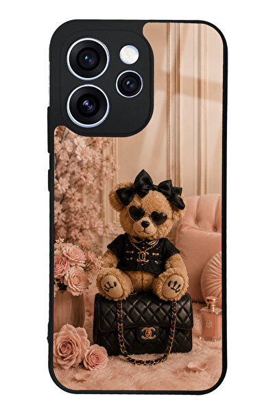 Spoyi Oppo Reno 15 Pro Glam Teddy Noir Tasarımlı Glossy Telefon Kılıfı