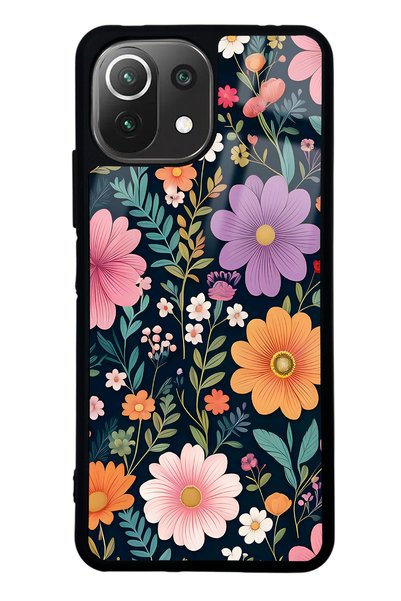 Spoyi Xiaomi Mi 11 Lite Glossy Phone Case with Flowers Design