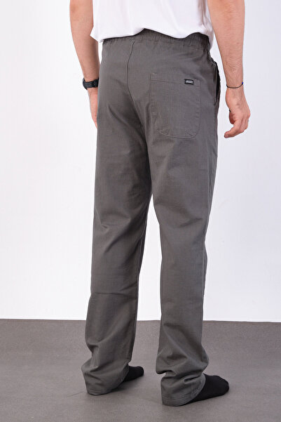 FRANKNESS JNS Men's Baggy Fit Linen Fabric Elastic Waist Comfortable Cut Pants