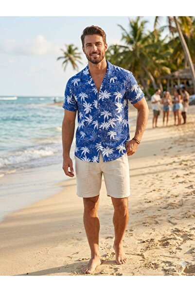 FRENZY HAWAİİ DESEN KISA KOLLU GÖMLEK