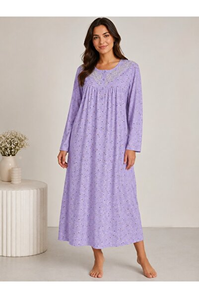 Alize Moda 100% Cotton Long Sleeve Plus Size Women's Nightgown