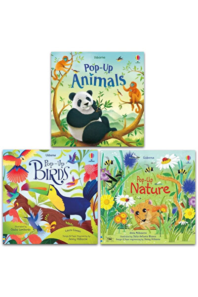 pçs Colecția Pop-Up Usborne, set de 3 cărți, de Fiona Watt (Pop-Up Natură, Po...